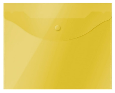Папка-конверт на кнопке OfficeSpace А5 (190*240мм), 150мкм, полупрозрачная, желтая - фото 1 - id-p94186698