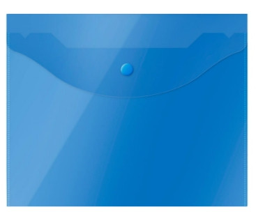 Папка-конверт на кнопке OfficeSpace А5 (190*240мм), 150мкм, полупрозрачная, синяя - фото 1 - id-p94214007