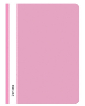 Папка-скоросшиватель пластик. Berlingo, А4, 180мкм, розовая с прозр. верхом - фото 1 - id-p94223307