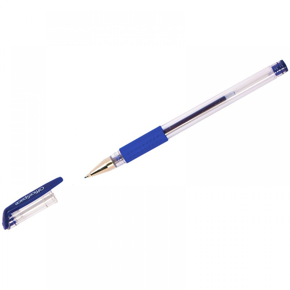 Ручка гелевая OfficeSpace синяя, 0,5мм, грип GLL10_1329, РФ - фото 1 - id-p200525020