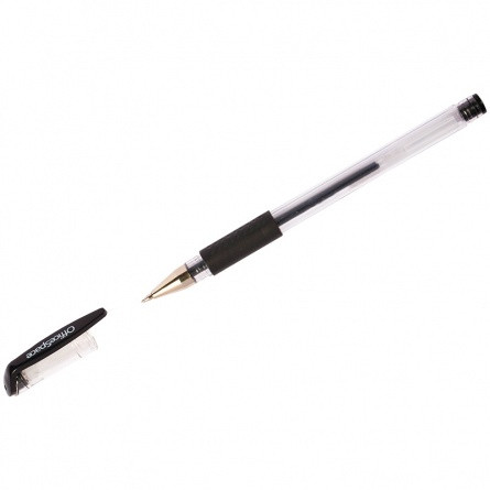 Ручка гелевая OfficeSpace черная, 0,5мм, грип GLL10_1331, РФ - фото 1 - id-p200525023