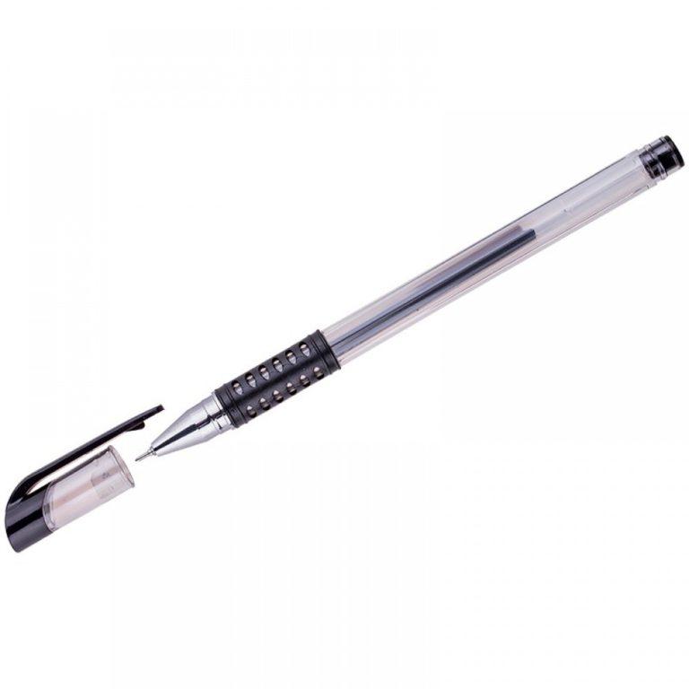 Ручка гелевая OfficeSpace черная, 0,5мм, грип, игольчатый стержень GP905BK_6597, РФ - фото 1 - id-p200525024