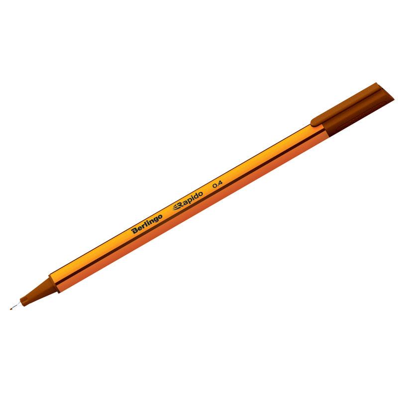 Ручка капиллярная Berlingo "Rapido" коричневая, 0,4мм, трехгранная CK_40104, РФ - фото 1 - id-p200525026