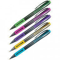 Ручка шариковая автоматическая Berlingo "SI-400 Color" синяя, 0,7мм, грип, корпус ассорти CBm_70500, РФ