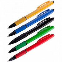Ручка шариковая автоматическая OfficeSpace синяя, 0,7мм, грип, цветной корпус BPRCL115_1338, РФ