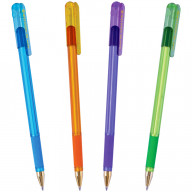 Ручка шариковая MunHwa "MC Gold LE" синяя, 0,5мм, грип, штрих-код, корпус ассорти MCL-02, РФ - фото 1 - id-p145194245