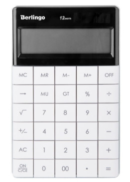 Калькулятор настольный Berlingo "PowerTX", 12 разр., двойное питание, 165*105*13мм, белый - фото 1 - id-p145194409