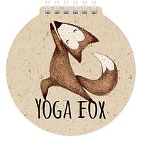 Блокнот А6 60л. на гребне Hatber "Yoga fox", с фигурной высечкой