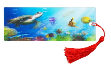 Закладка для книг 3D с линейкой, 150*55мм, ArtSpace "Подводный мир", декоративный шнурок