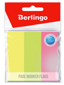 Флажки-закладки Berlingo,76*25мм, 50л * 3 неоновых цвета, европодвес