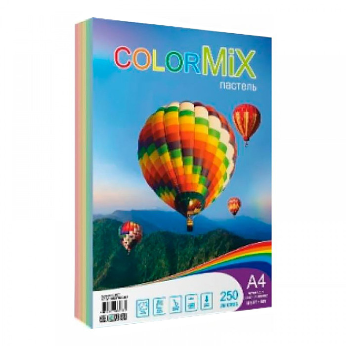 Бумага Color Mix цветная (пастель), А4, 80 г/м2, 250 листов