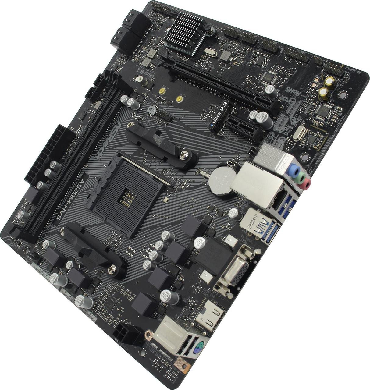 ASRock A520M-HVS (RTL) AM4 A520 PCI-E Dsub+HDMI GbLAN SATA MicroATX 2DDR4