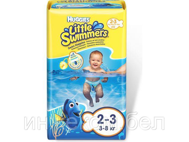 Подгузники детск. однораз. для плавания Little Swimmers 2-3 (3-8 кг) 12 шт. Huggies - фото 1 - id-p200550467