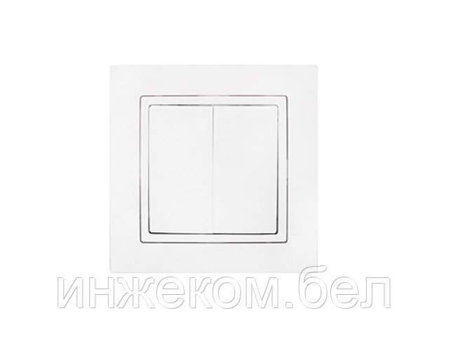 Выключатель 2 клав. промежуточный (скрытый, 10А) белый, Уют, Bylectrica - фото 1 - id-p200551066