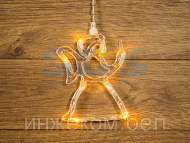 Фигура светодиодная "Ангелок" на присоске с подвесом, цвет ТЕПЛЫЙ БЕЛЫЙ ( Класс защиты 3, IP20, Тип питания: