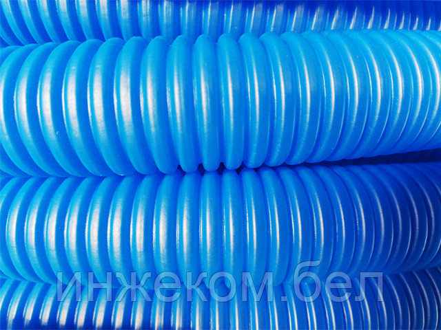 Трубка защитная гофрированная 35/43мм бухта 50м синяя (для 32 трубы) (Пешель для 32 трубы) (AV Engineering) - фото 1 - id-p200550324