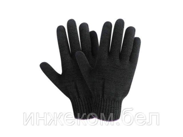 Перчатки х/б трикотажные, 10класс, черные, РБ (мин. риски) (34гр) - фото 1 - id-p200550350