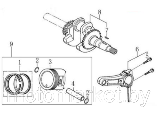 Коленвал GX270, 177F (цилиндрический 25мм) - фото 2 - id-p6519547