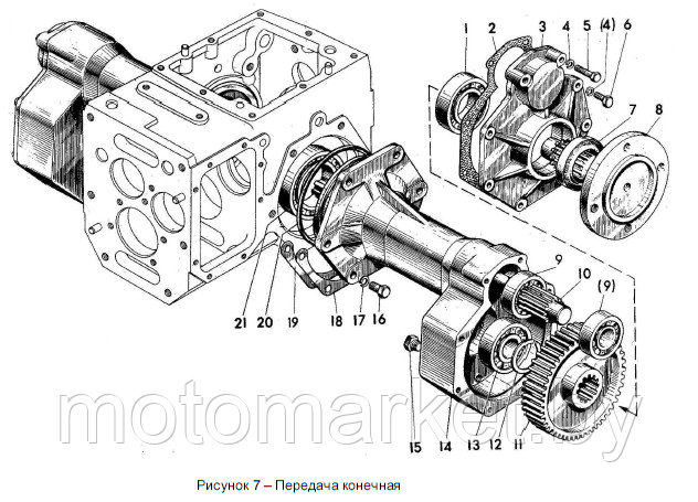 Передача конечная на мотоблок МТЗ