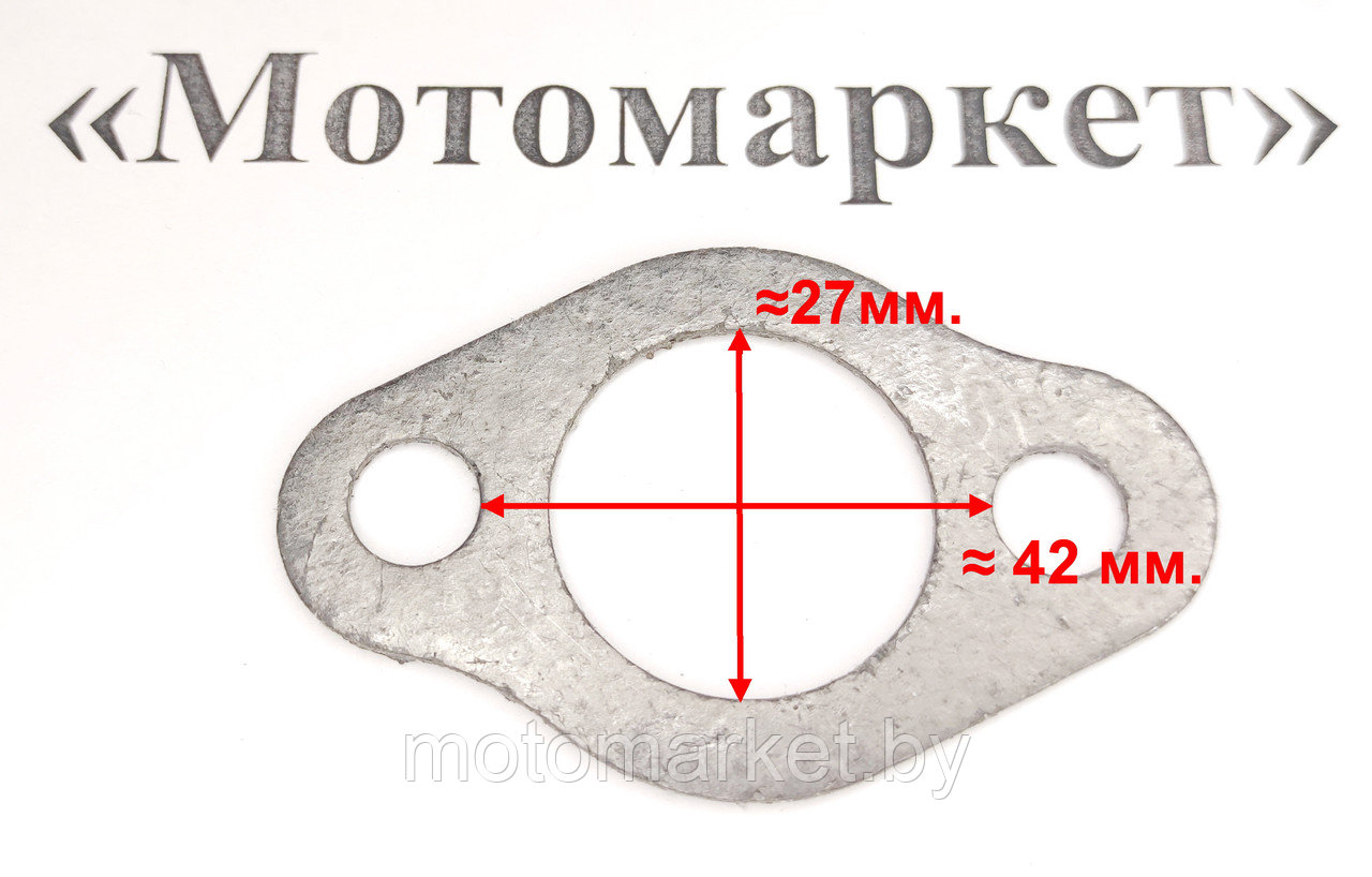 Прокладка глушителя GX390, 188F, 190F, 192F (колено / головка)