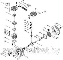 Запчасти к 2 V цилиндровому компрессору ременного привода.