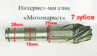 Вал шестерня (7 зубов) вторичный к культиватору, мотоблоку.