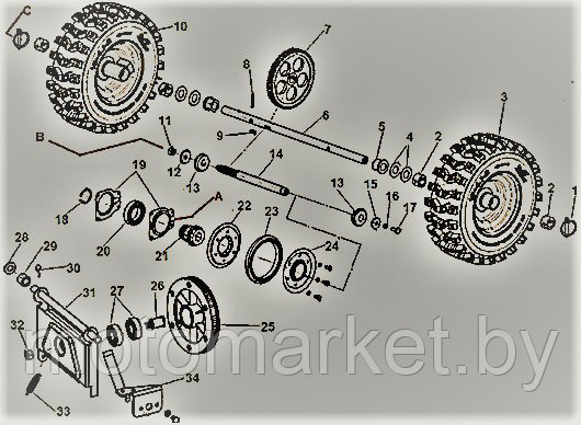 Колесо фрикционное в сборе к снегоуборщику FERMER FS-164, 165 - фото 3 - id-p70288227