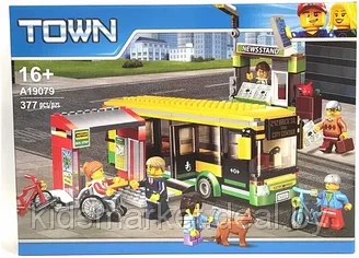 A19079 Конструктор Сити "Автобусная остановка", 377 деталей, аналог LEGO City 60154