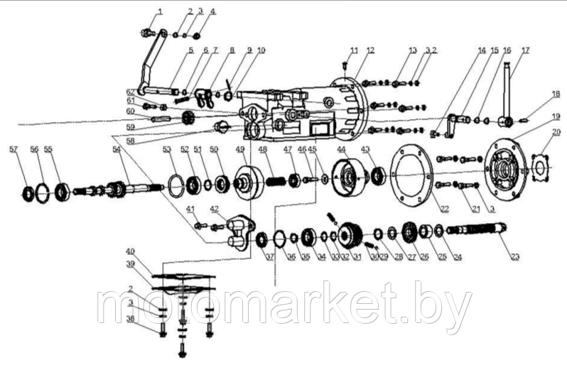 Вал с шестерней конической к культиватору FERMER FM702,909 - фото 3 - id-p75948904