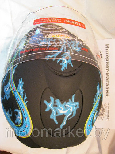 Шлем JX110 черно-синий матовый. - фото 8 - id-p11180378