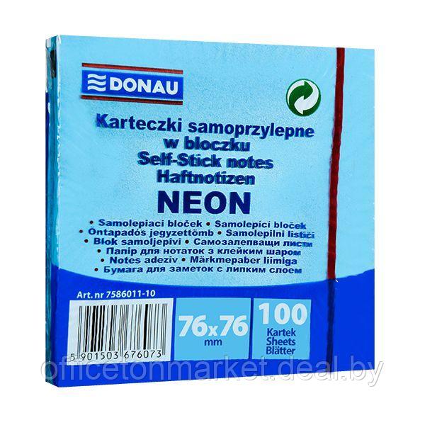 Бумага для заметок "Donau", 76x76 мм, 100 листов, синий неон - фото 1 - id-p200566484