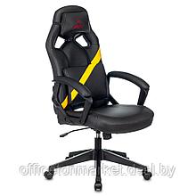 Кресло игровое "Zombie DRIVER", экокожа, пластик, черный, желтый