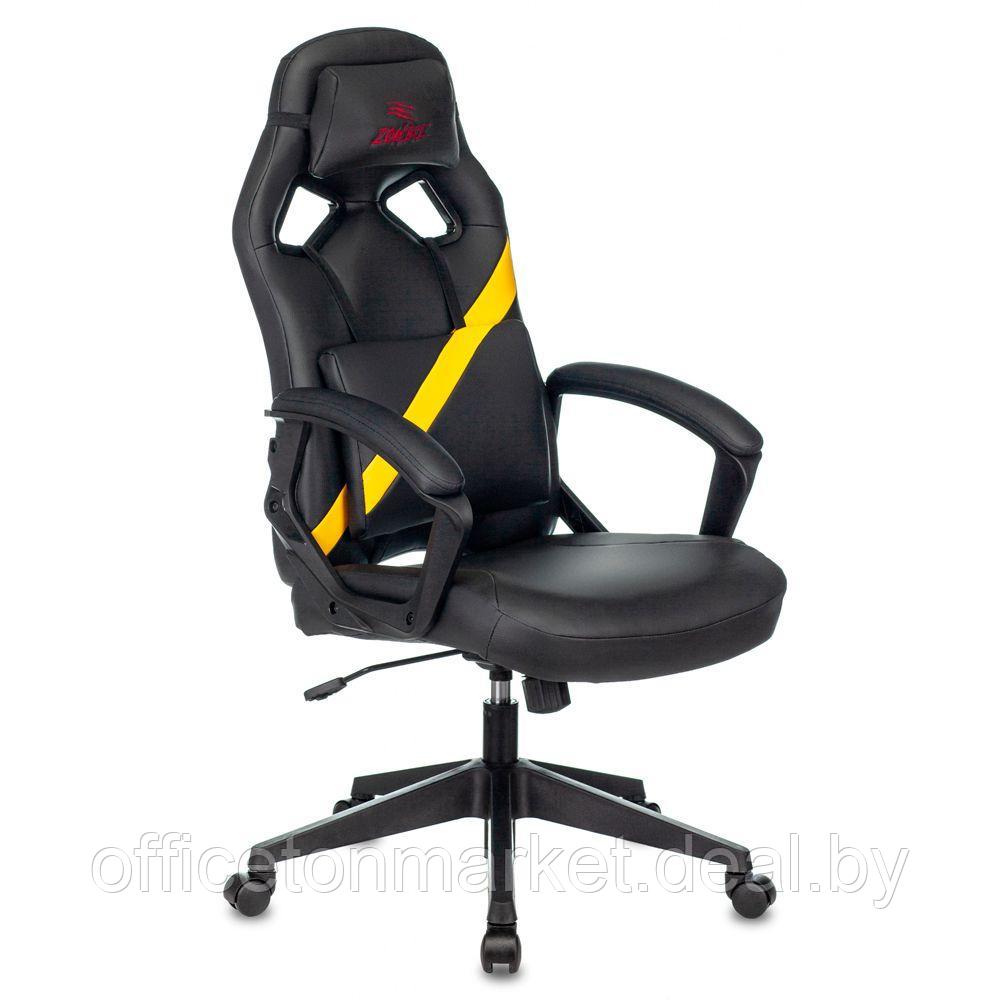Кресло игровое "Zombie DRIVER", экокожа, пластик, черный, желтый - фото 1 - id-p200567305