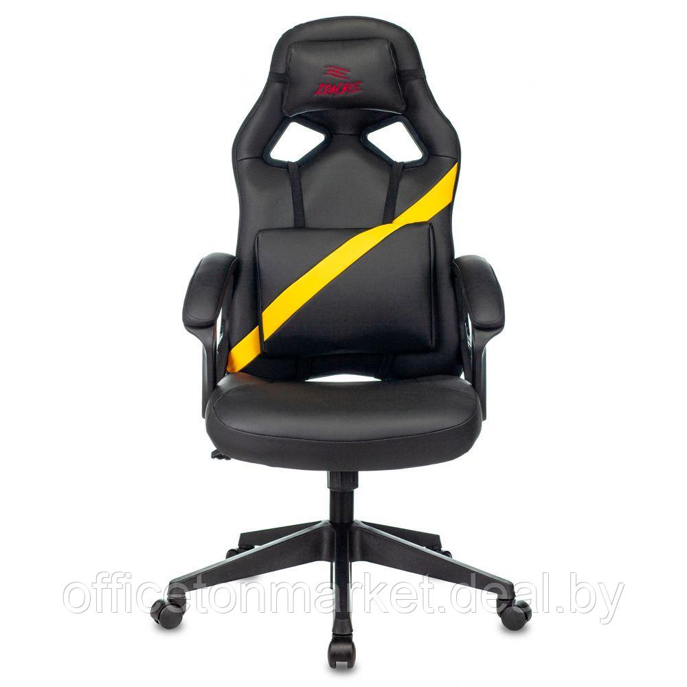 Кресло игровое "Zombie DRIVER", экокожа, пластик, черный, желтый - фото 2 - id-p200567305