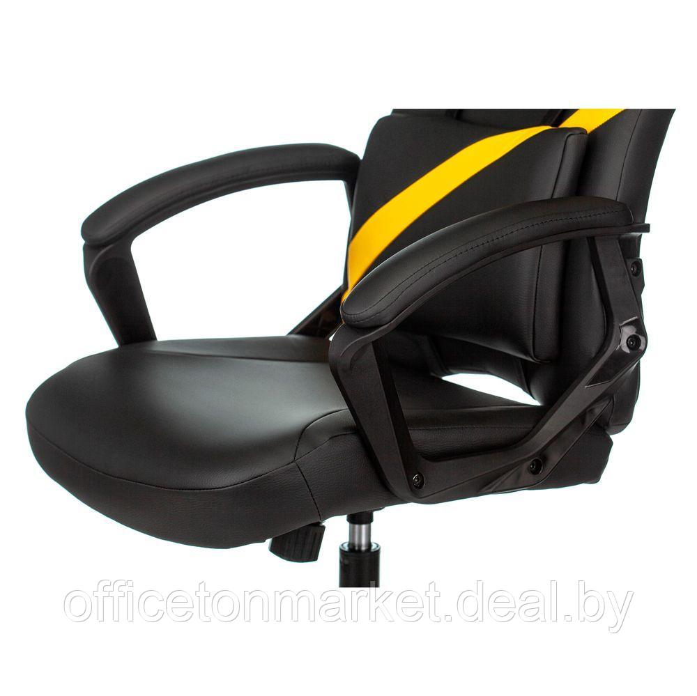 Кресло игровое "Zombie DRIVER", экокожа, пластик, черный, желтый - фото 7 - id-p200567305
