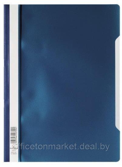 Папка-скоросшиватель с прозрачной обложкой "Durable", A4, ПВХ, темно-синий - фото 1 - id-p200566519