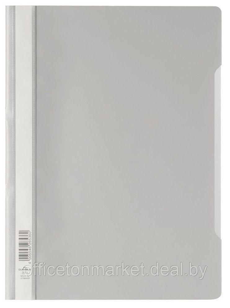 Папка-скоросшиватель с прозрачной обложкой "Durable", A4, серый - фото 1 - id-p200566522