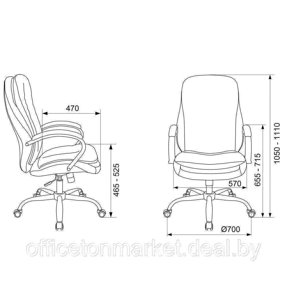 Кресло руководителя "Бюрократ T-9950SL Fabric", ткань, металл, серый - фото 5 - id-p200567279