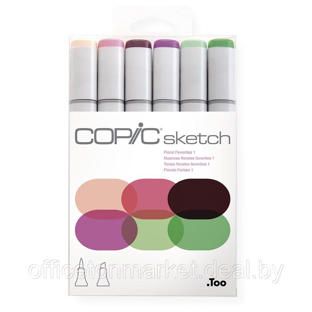 Набор маркеров перманентных "Copic Sketch", 6 цветов, цветочные оттенки 1 - фото 1 - id-p194274844