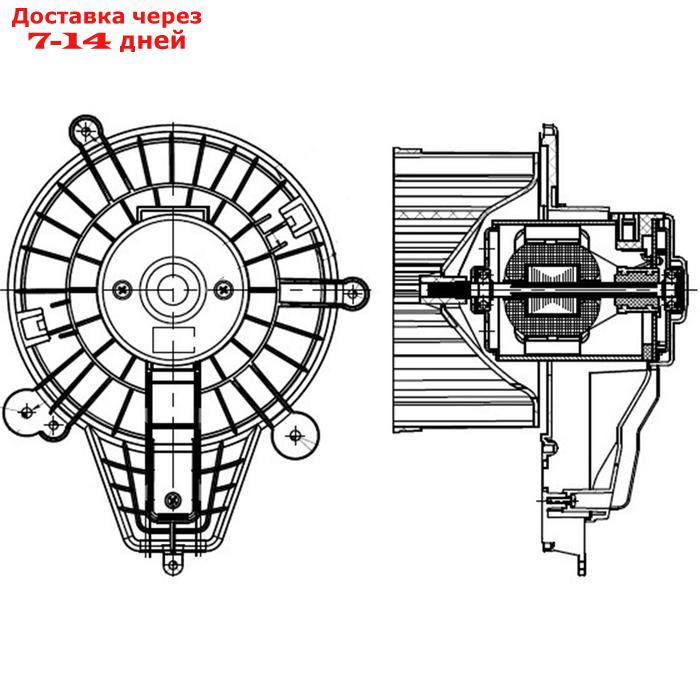 Электровентилятор отопителя УАЗ 3163 "Патриот" (05.2012-) A/C Sanden UAZ 3163-8101078-30, LUZAR LFh 03631 - фото 2 - id-p200507777