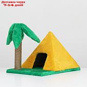 Домик "Пирамидка" с когтеточкой "Пальма", 38 х 40 х 61 см