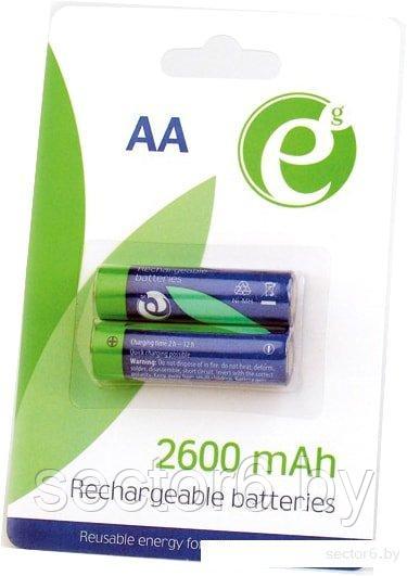 Аккумуляторы Gembird Rechargeable batteries AA 2600 mAh 2 шт. [EG-BA-AA26-01] - фото 2 - id-p200563854