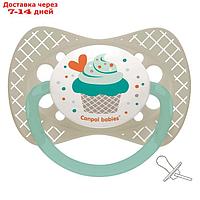 Пустышка силиконовая Canpol babies Cupcake, симметричная, от 18 месяцев, цвет серый