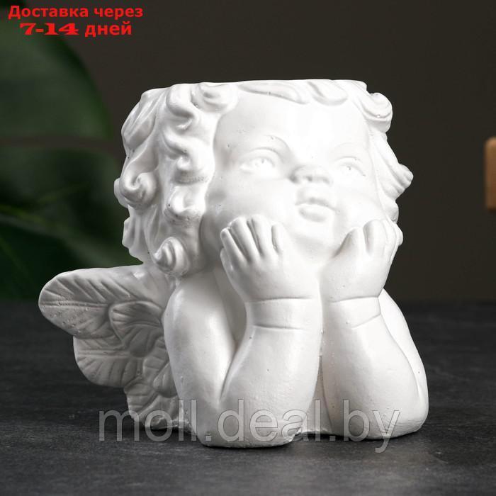 Кашпо - органайзер "Мечтающий ангел" белый, 10см - фото 1 - id-p200532686