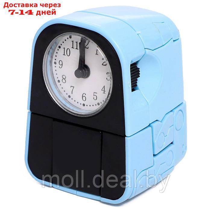 Трансформер-часы "Щенок", трансформируется в будильник, работает от батареек, цвет голубой - фото 5 - id-p200535467