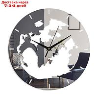 Часы - наклейка "Земля", 1 ААА, серебро