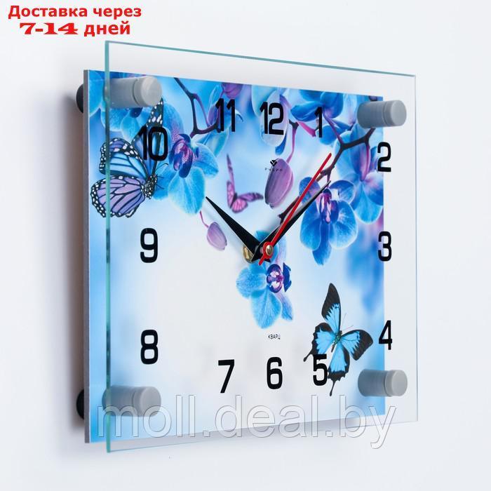 Часы настенные, серия: Интерьер, "Фиолетовые Орхидеи и бабочки", 20 х 26 см - фото 2 - id-p200531677