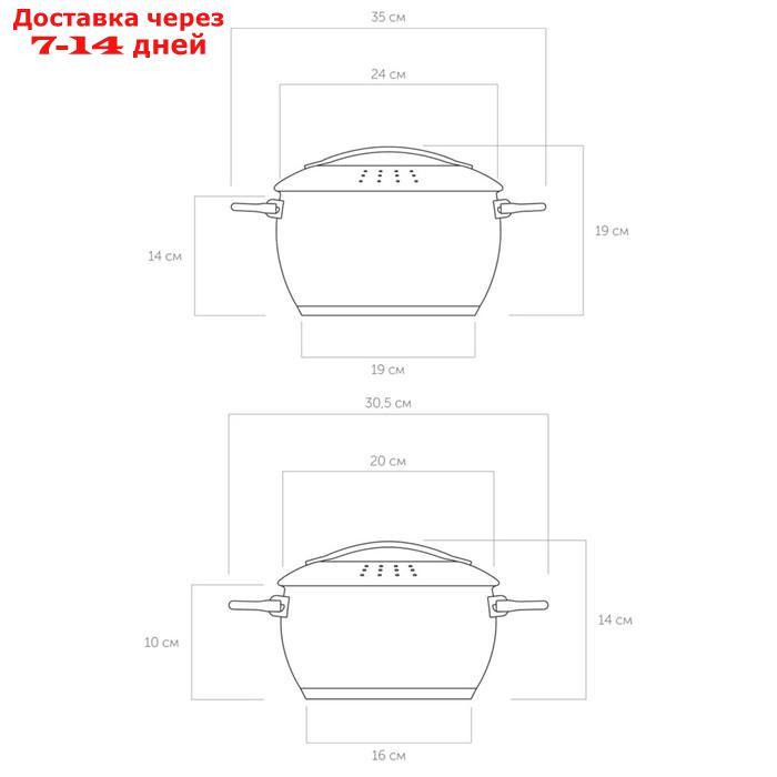 Набор кастрюль MARUSKA, 2 шт: 2,8 л, 5,5 л - фото 2 - id-p200529377