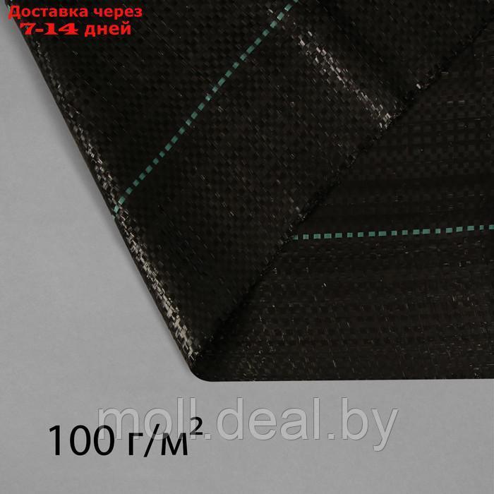 Агроткань застилочная, с разметкой, 5 × 3,2 м, плотность 100 г/м², полипропилен, чёрная - фото 1 - id-p200533117