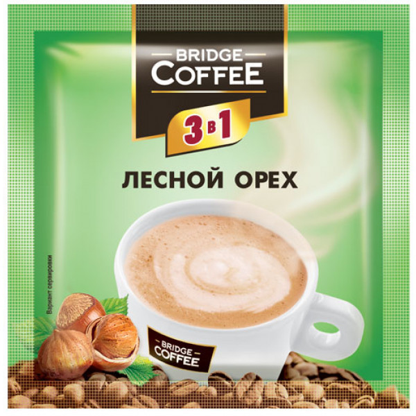 Кофе Bridge Coffee 3 в 1 с ароматом лесного ореха 20г - фото 1 - id-p200576977